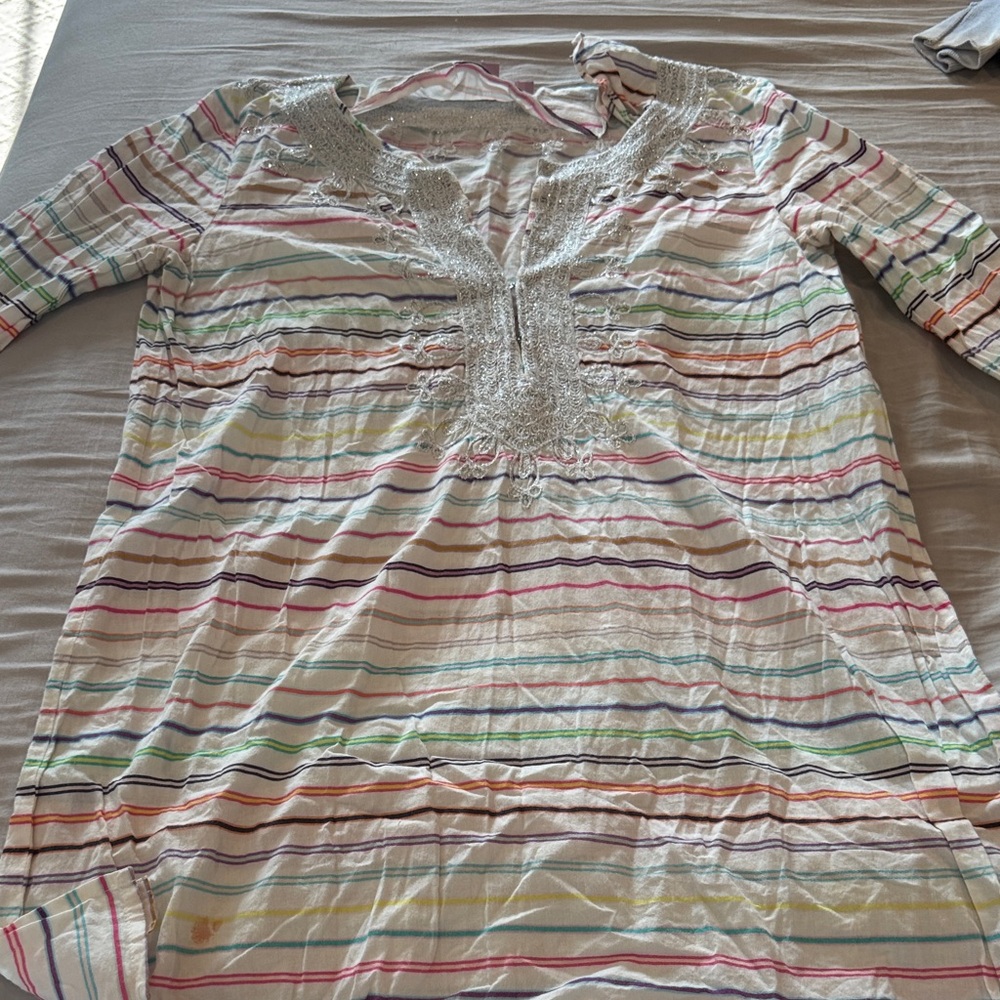Calypso St. Barth Multicolor Striped Swim Coverup